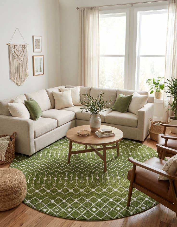 Detail image of  10' x 10' Moroccan Trellis Round Rug