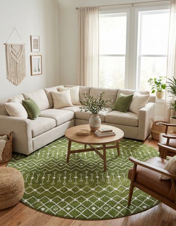 10' x 10' Moroccan Trellis Round Rug