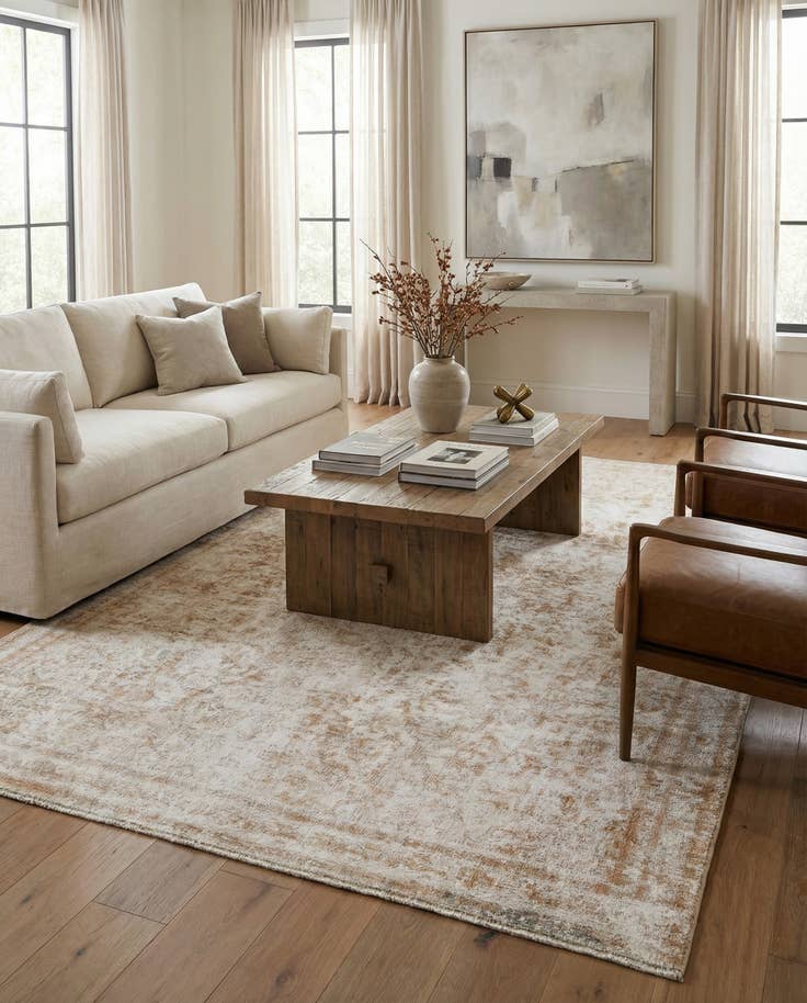 Detail image of 5' 4 x 9' Hand Knotted Ultra Vintage Persian Wool Rug