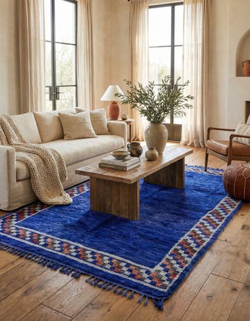 4' 11 x 8' 5 Hand Knotted Moroccan Wool Rug