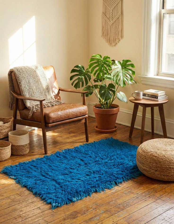 Detail image of 2' 1 x 4' 6  Hand Knotted Moroccan Wool Runner Rug