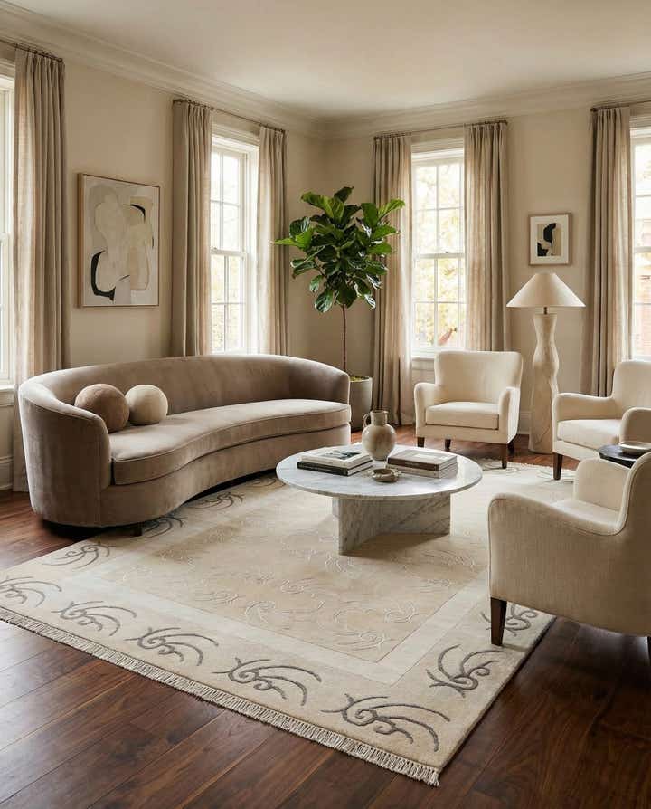 5' 8 x 7' 10 Hand Knotted Darya Wool Rug