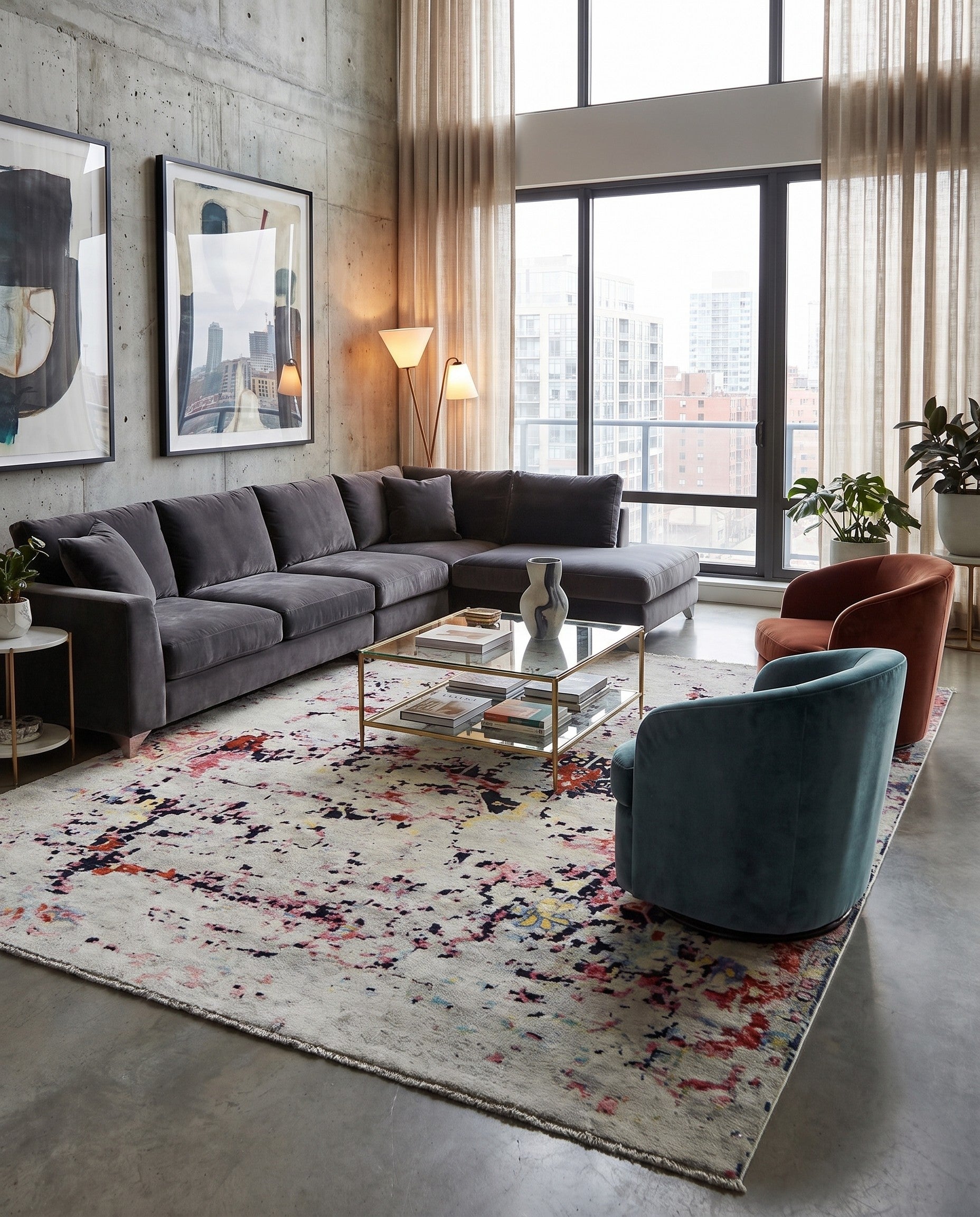 12' 6 x 15' 3 Hand Knotted Darya Wool Rug