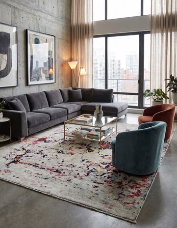 12' 6 x 15' 3 Hand Knotted Darya Wool Rug