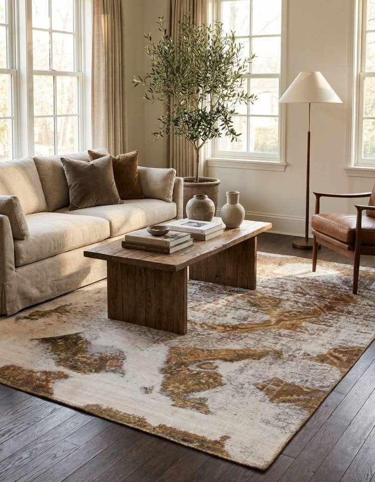 Detail image of 6' 6 x 7' 10  Hand Knotted Ultra Vintage Persian Wool Rug