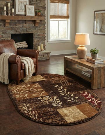 Brown Cafe Oval Rug