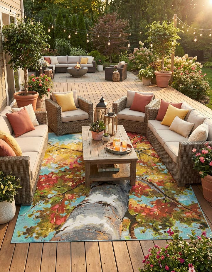 7' 10 x 10' Easy-Clean Botanical Indoor / Outd...