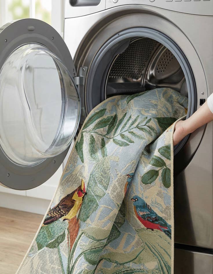 Detail image of 2' x 8'  Washable Botanical Indoor / Outdoor Runner Rug