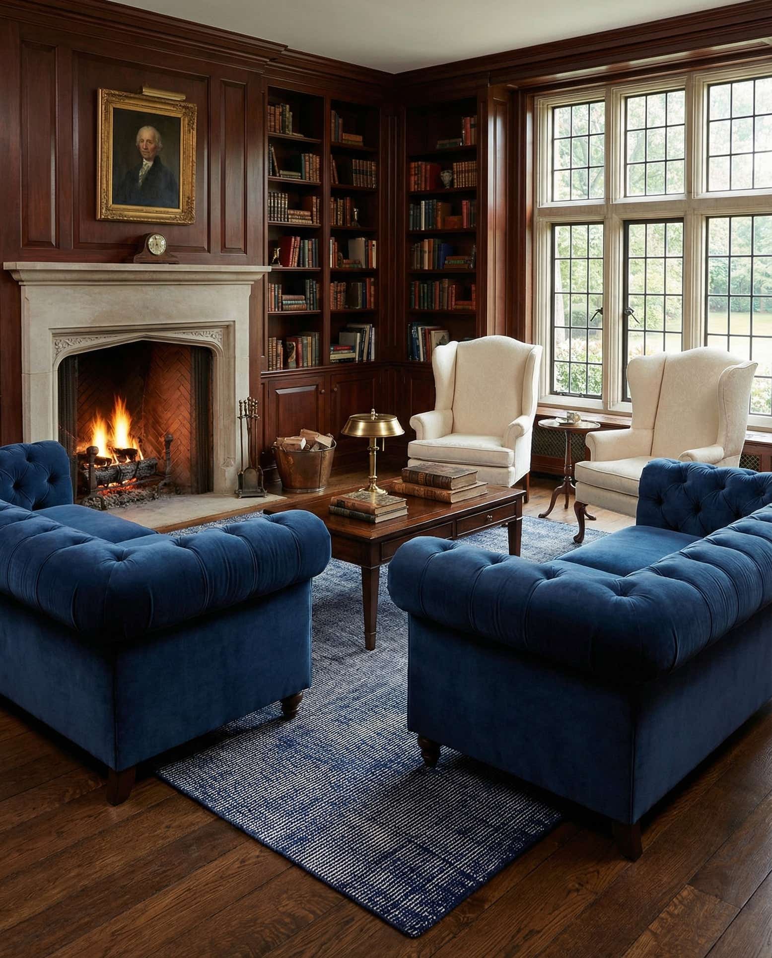 7' 10 x 7' 10 Hand Woven Jill Zarin English Manor Farmhouse Wool Square Rug