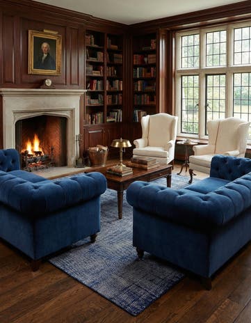 Blueberry Hand Woven Jill Zarin English Manor Farmhouse Wool Square Rug