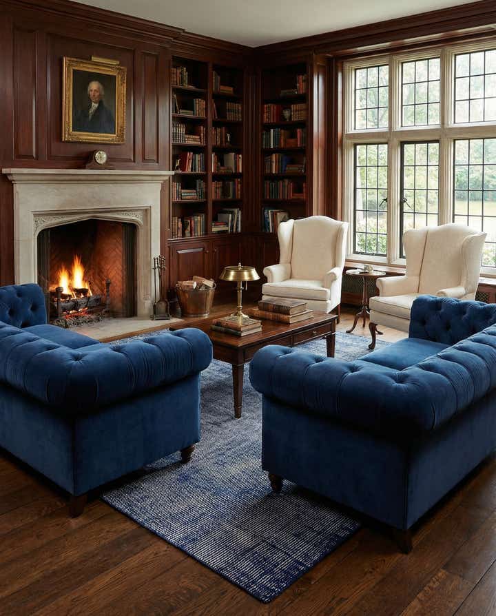 7' 10 x 7' 10 Hand Woven Jill Zarin English Manor Farmhouse Wool Square Rug