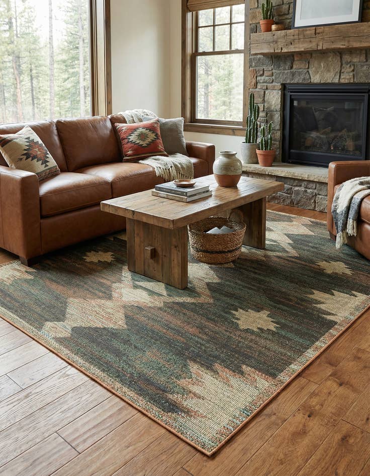 Detail image of  7' 10 x 10'  Washable Baja Indoor / Outdoor Rug