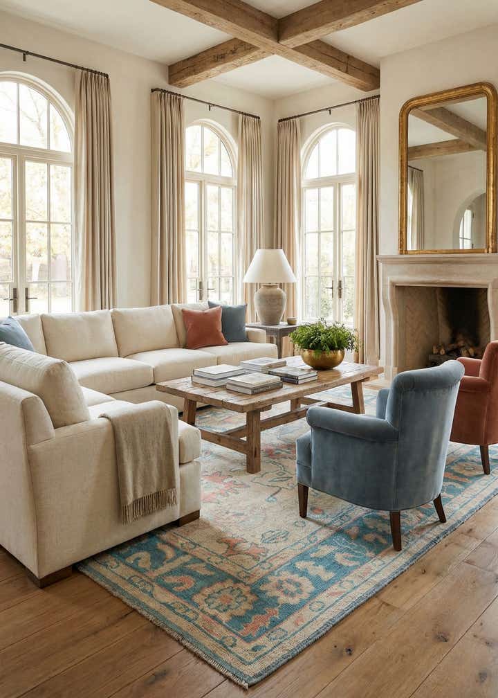 8' 2 x 10' 6 Hand Knotted Oushak Wool Rug