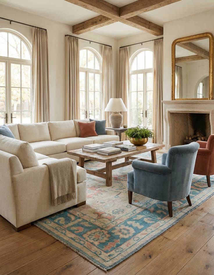 Detail image of 8' 2 x 10' 6  Hand Knotted Oushak Wool Rug