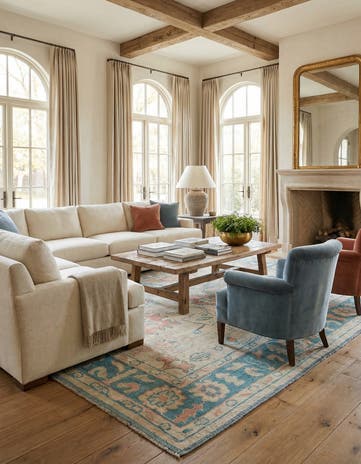 8' 2 x 10' 6 Hand Knotted Oushak Wool Rug