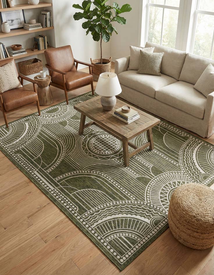 Detail image of 7' 10 x 10' Easy-Clean Traditional Indoor / Outdoor Rug