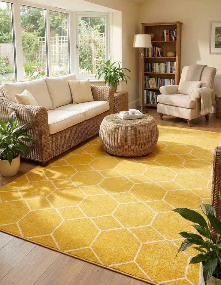 Detail image of  10' x 13' Lattice Frieze Rug