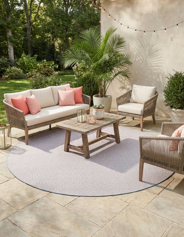 10' 8 x 10' 8 Easy-Clean Jill Zarin Costa Rica Indoor / Outdoor Round Rug