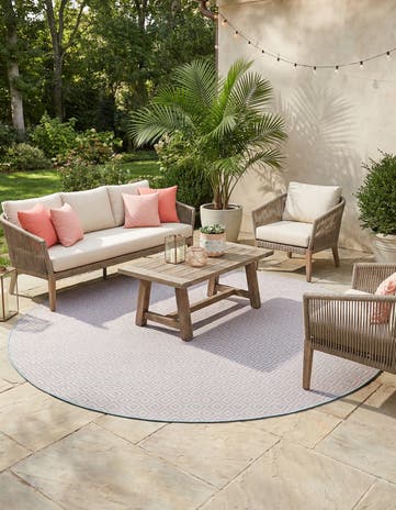 10' 8 x 10' 8 Easy-Clean Jill Zarin Costa Rica Indoor / Outdoor Round Rug