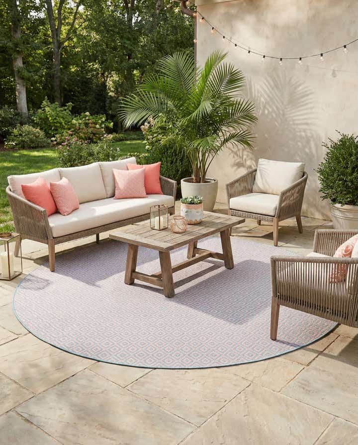 10' 8 x 10' 8 Easy-Clean Jill Zarin Costa Rica Indoor / Outdoor Round Rug