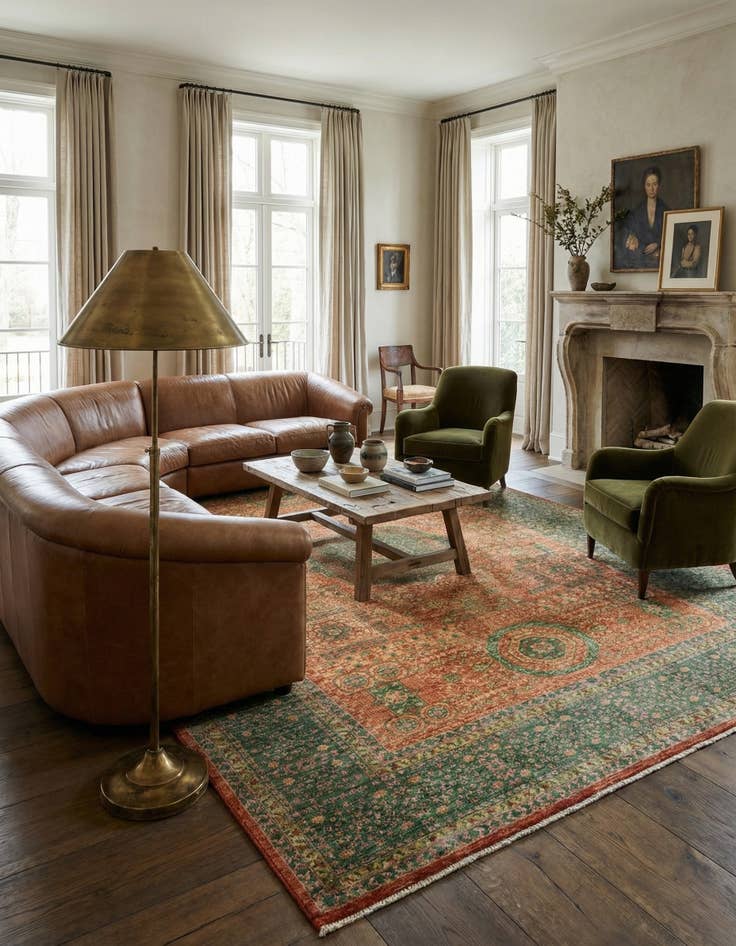 Detail image of 6' 10 x 9' 10 Mamluk Wool Rug