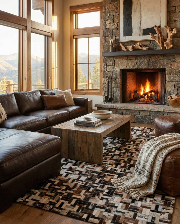 Detail image of 5' x 7' 11 Cowhide - Patchwork Rug