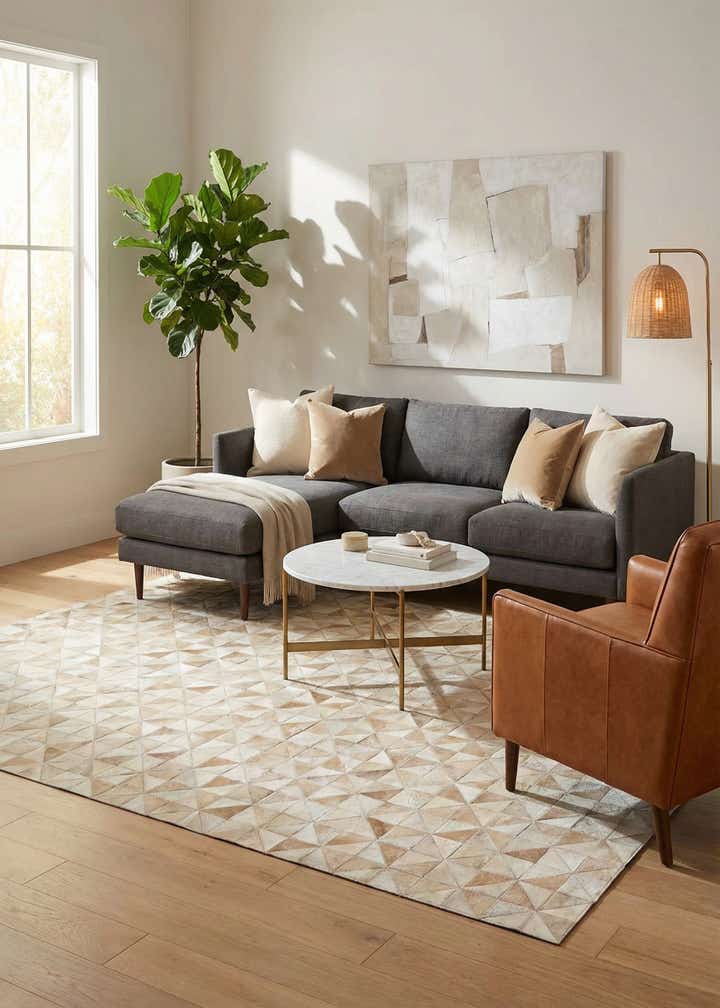 4' 8 x 6' 5 Cowhide Stocks Rug