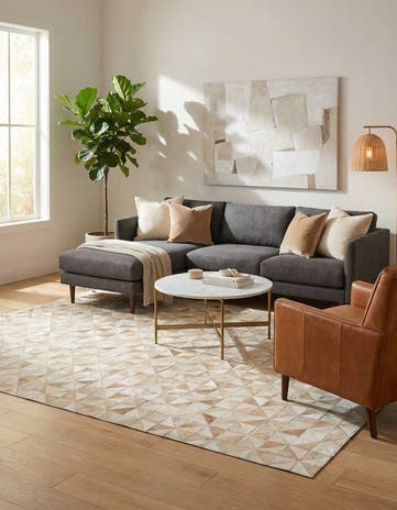 4' 8 x 6' 5 Cowhide Stocks Rug