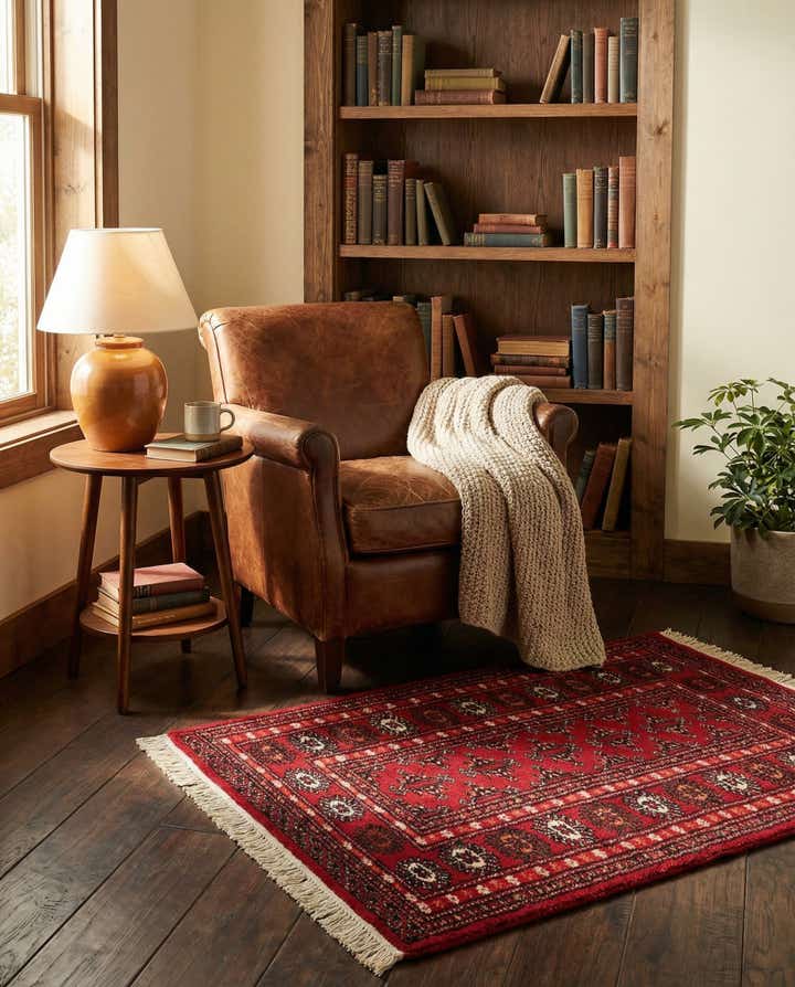 2' 7 x 3' 11 Hand Knotted Afghan Ersari Wool Rug