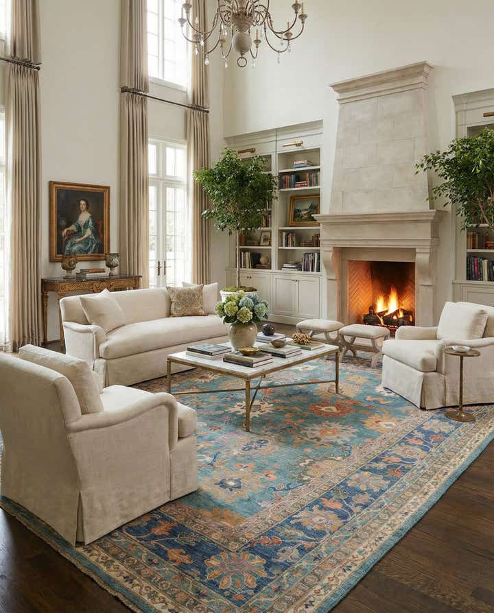 11' 11 x 14' 10 Hand Knotted Oushak Rug