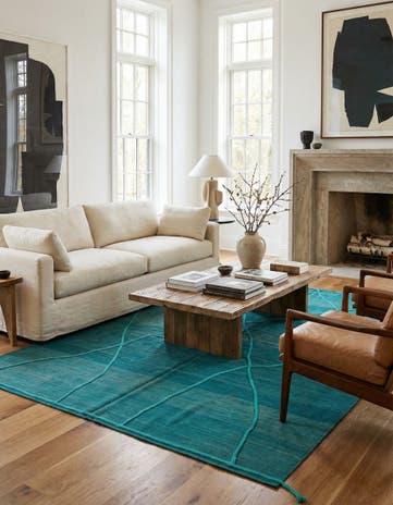 7' x 9' 7 Hand Woven Kilim Modern Wool Rug