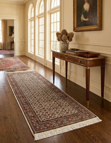 5' 4 x 11' 5 Hand Knotted Farahan Wool Runner Rug