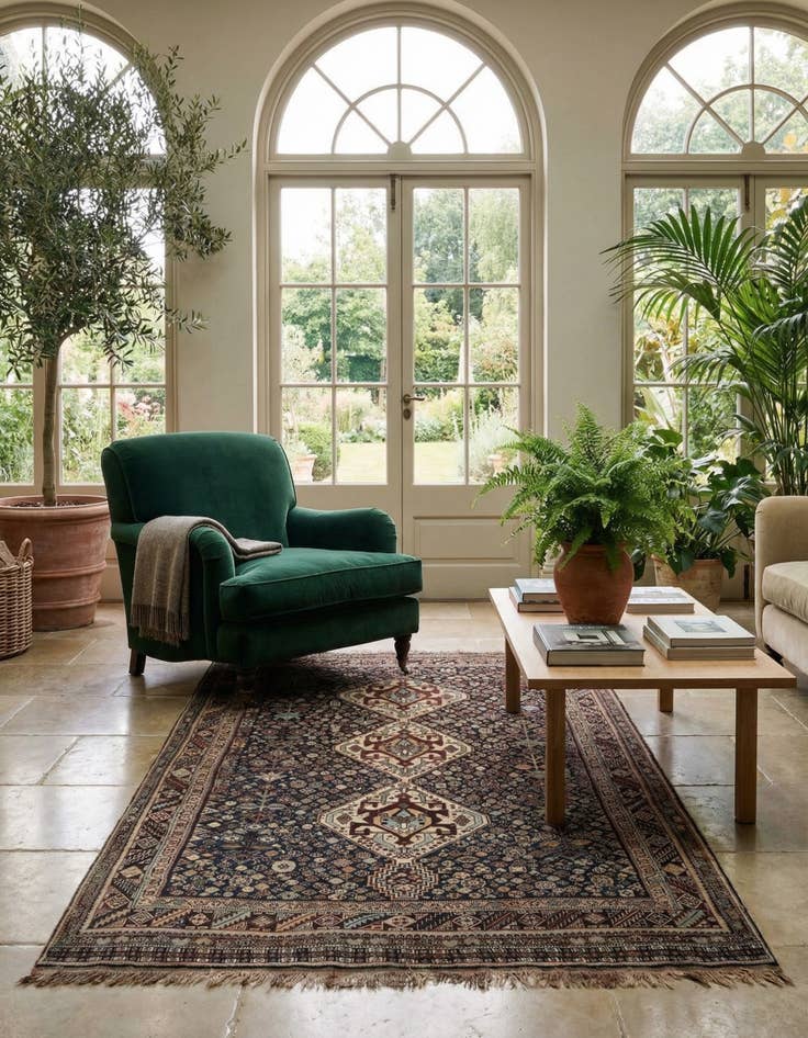 Detail image of 4' 11 x 8' 4 Ghashghai Wool Rug