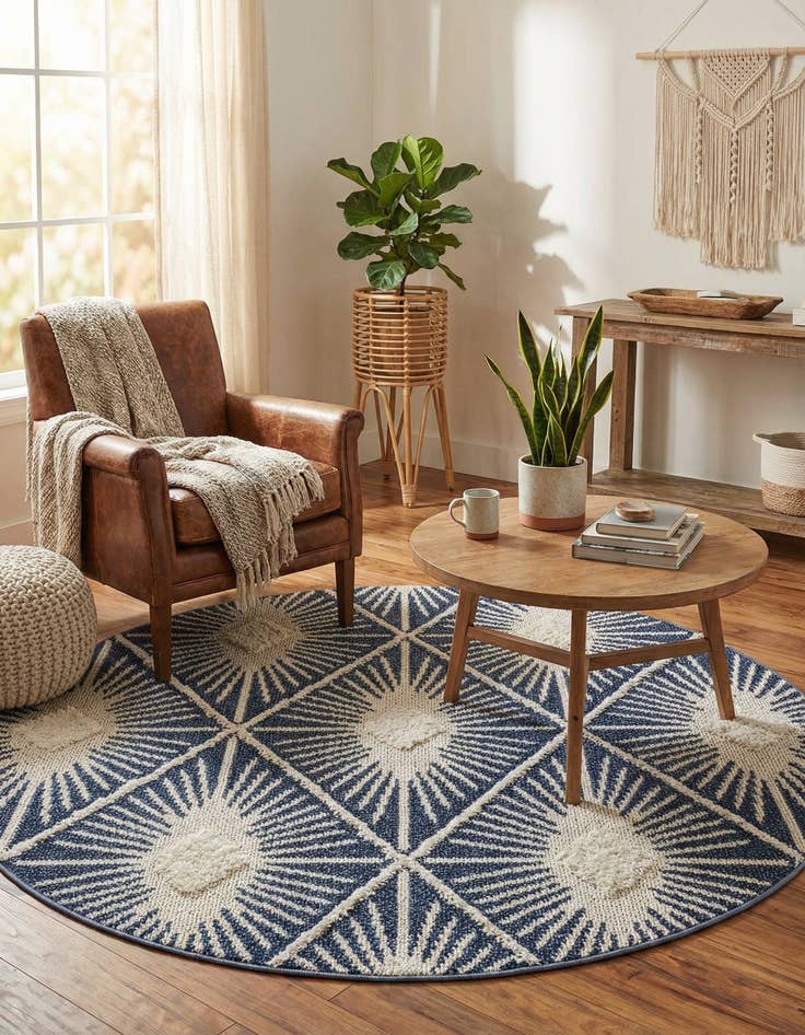 Detail image of  5' 3 x 5' 3 Boho Round Rug