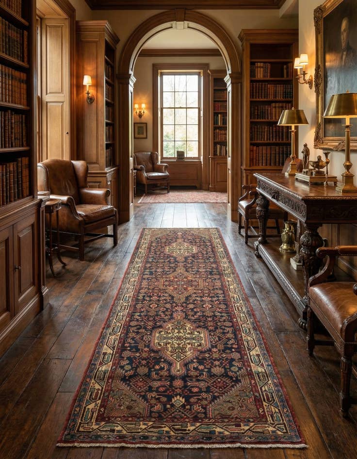 Detail image of 3' 9 x 11' Hand Knotted Darjazin Persian Wool Runner Rug