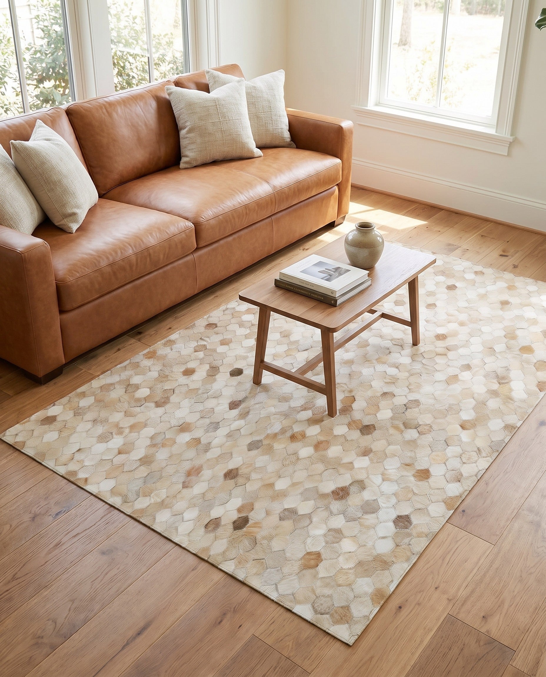 4' 8 x 6' 7 Cowhide Stocks Rug