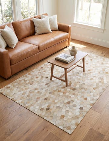 4' 8 x 6' 7 Cowhide Stocks Rug