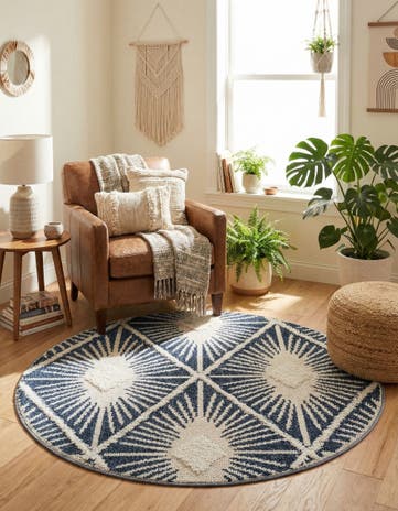 4' x 4' Boho Round Rug