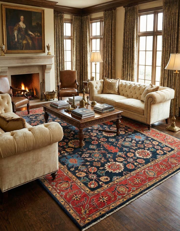 Detail image of 8' 2 x 11' 3  Hand Knotted Peshawar Ziegler Rug