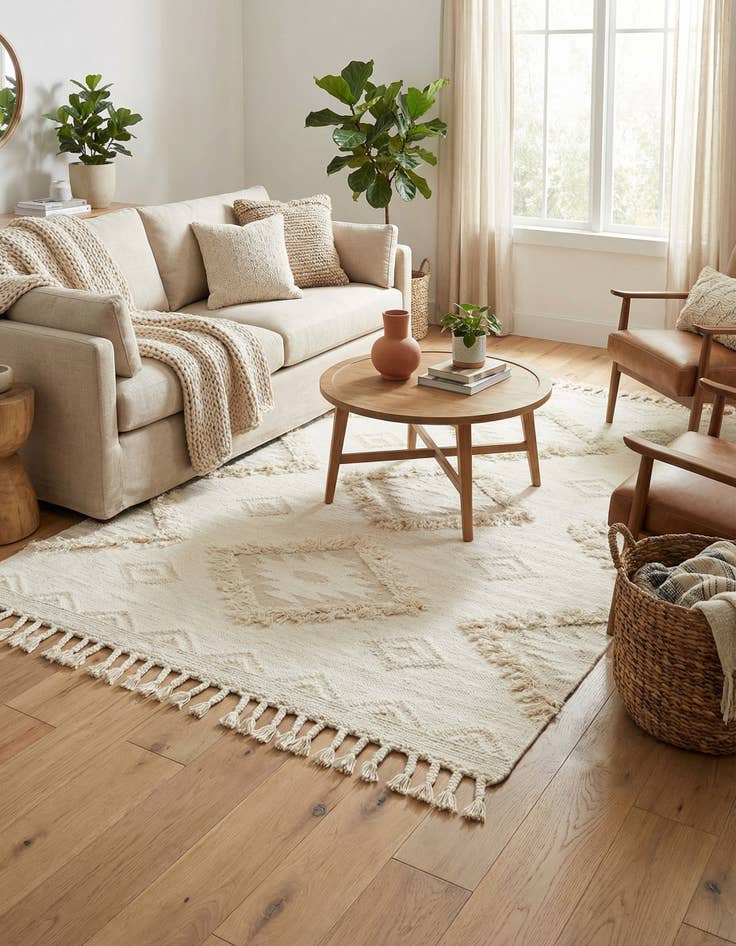 Detail image of 6' 1 x 9'  Hand Woven Arizona Wool Rug