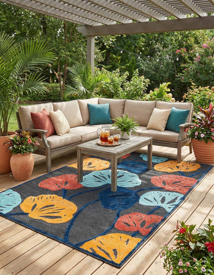 Detail image of 7' x 10'  Washable Belize Indoor / Outdoor Rug