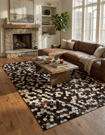 5' 2 x 8' Cowhide - Patchwork Rug