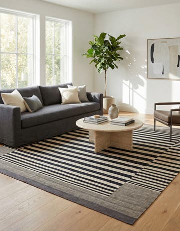 8' 6 x 9' 3 Hand Woven Kilim Modern Wool Rug