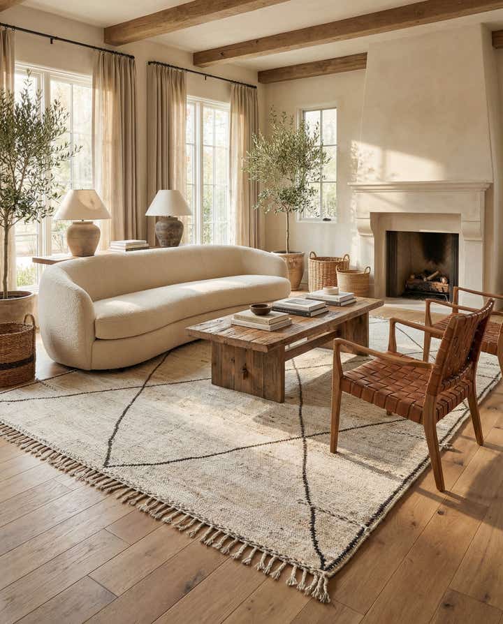 8' 1 x 9' 10 Hand Knotted Moroccan Wool Rug