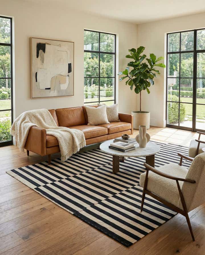 6' 8 x 9' 8 Hand Woven Kilim Modern Wool Rug