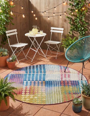 4' x 4' Easy-Clean Modern Indoor / Outdoor Round Rug