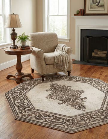 Chocolate Brown Hermitage Octagon Rug