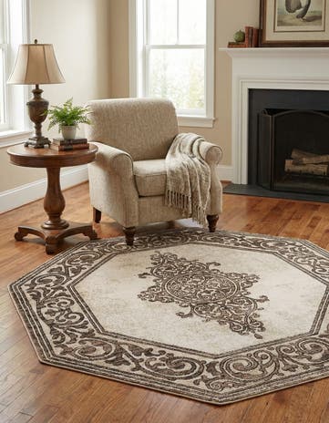 Chocolate Brown Hermitage Octagon Rug