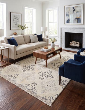 4' 7 x 6' 7 Hand Knotted Darya Wool Rug