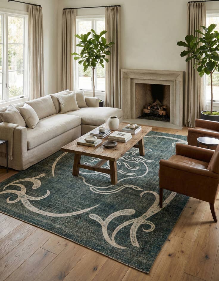 Detail image of 9' 5 x 12' 6  Hand Knotted Ultra Vintage Persian Wool Rug